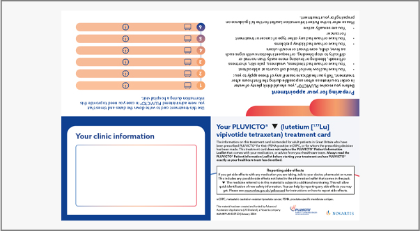 Preview image. Pluvicto patient treatment card. Download.