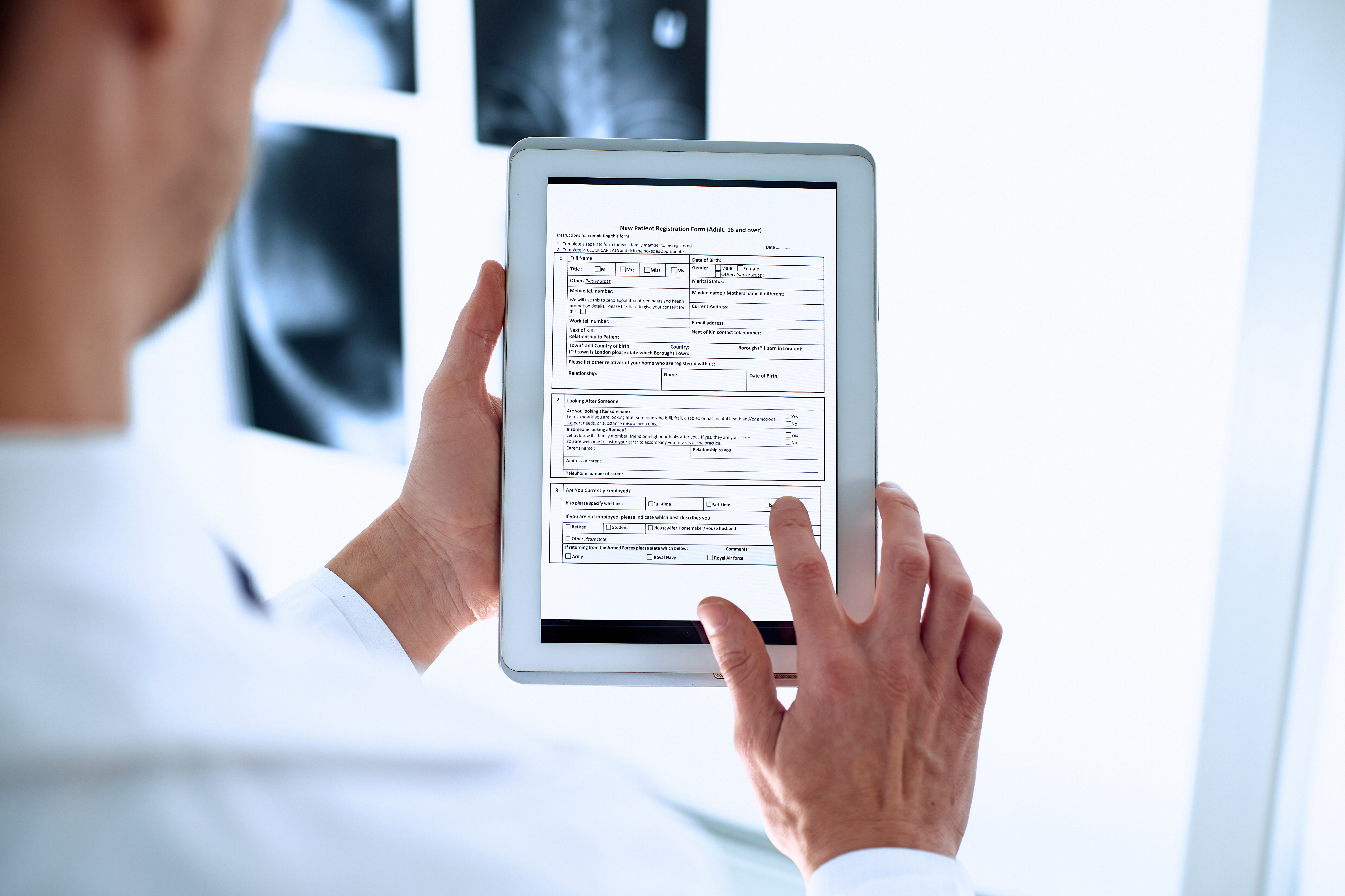  Image of male doctor reading results from an iPad: NETTER-1 overall survival. Show more.